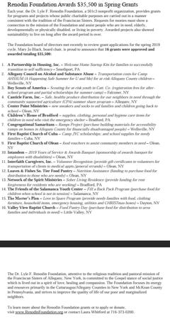 Press Release for the Renodin Foundation Press Release for the Renodin Foundation