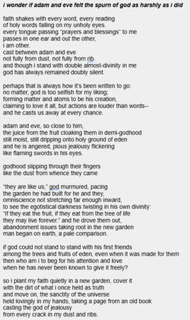 Adam and Eve Poem Adam and Eve Poem