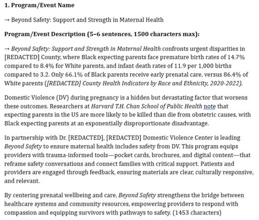 A Redacted Grant Narrative Answer A Redacted Grant Narrative Answer